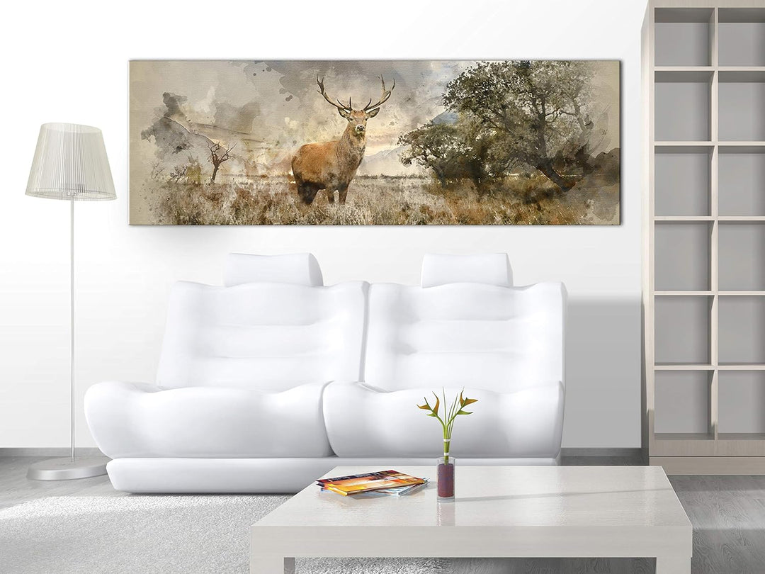 murando - Bilder Hirsch 150x50 cm Vlies Leinwandbild 1 tlg Kunstdruck modern Wandbilder XXL Wanddeko