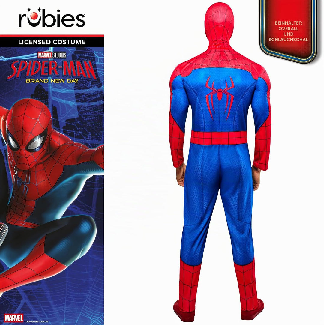 Rubies Offizielles Spider-Man-Delux-Kostüm, Erwachsenenkostüm, Herren-Kostüm, S