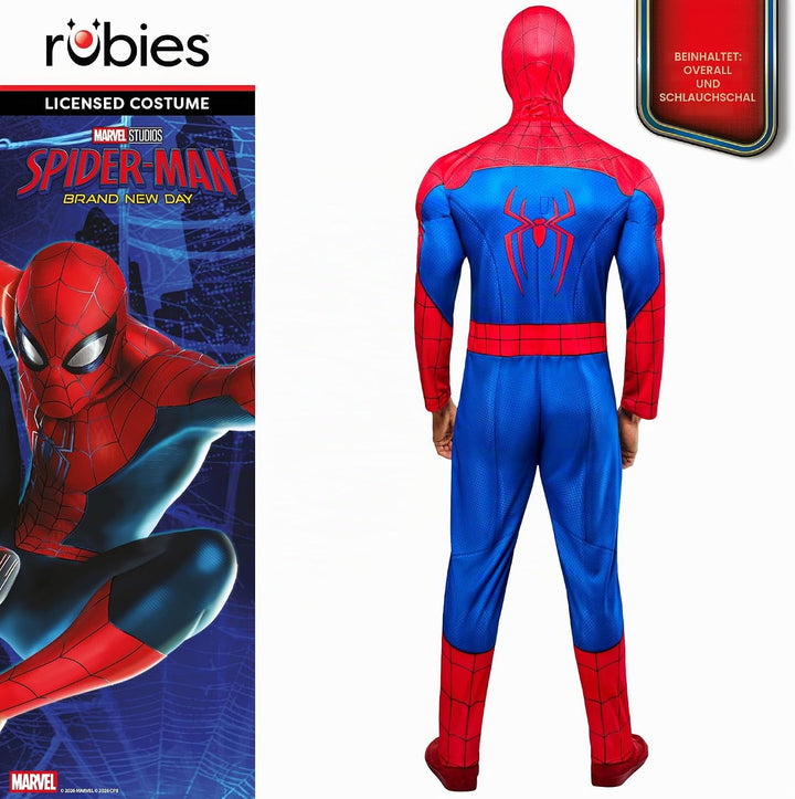 Rubies Offizielles Spider-Man-Delux-Kostüm, Erwachsenenkostüm, Herren-Kostüm, S
