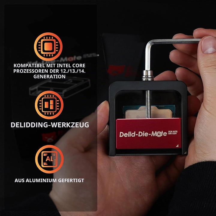 Thermal Grizzly - Delid-Die-Mate - Intel 13th Gen CPU Delid-Tool - Werkzeug zum Entfernen des Prozes