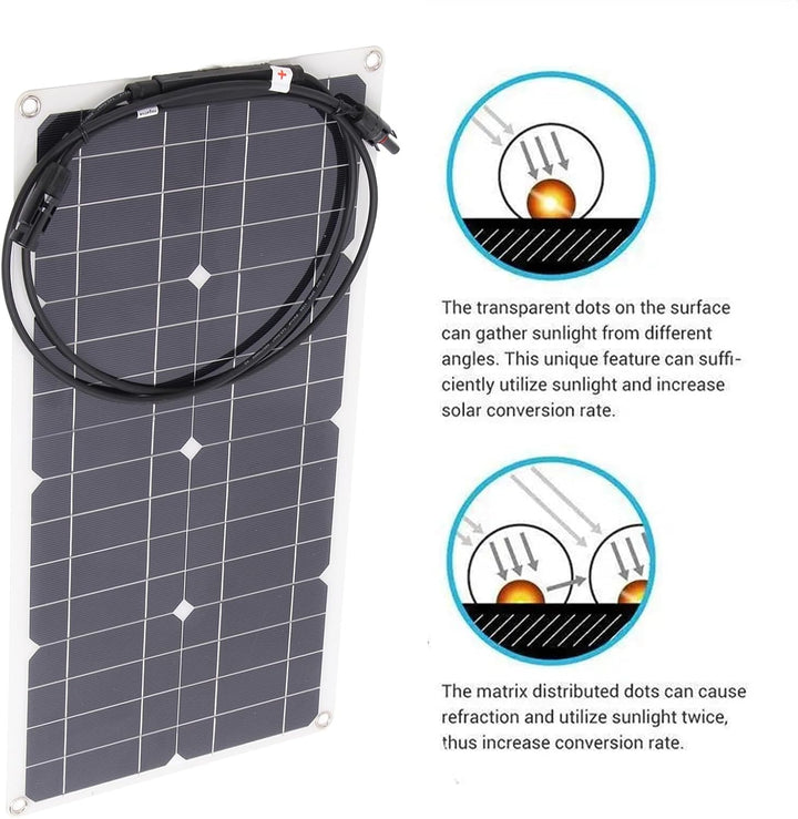 25 W 16 V flexibles Solarpanel monokristallines PV Modul Ladegerät für RV Marine Rooftop Farm Batter
