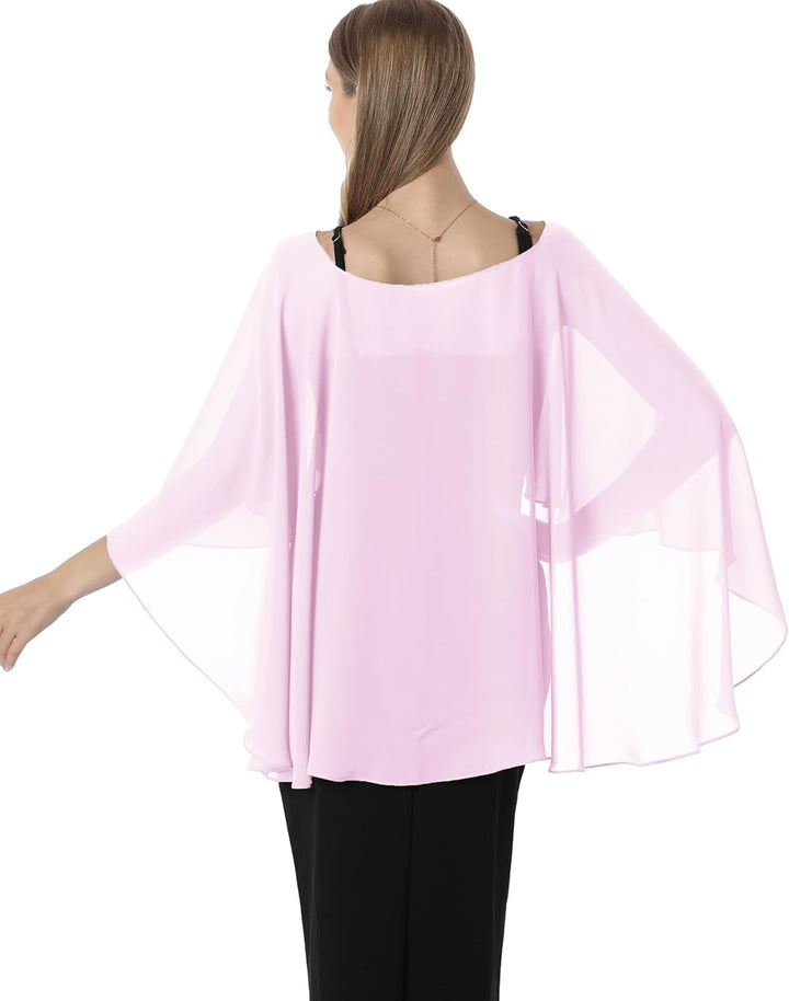 Damen Chiffon-umhang 001 Pashmina-Schal Einheitsgrösse Rosa, Einheitsgrösse Rosa