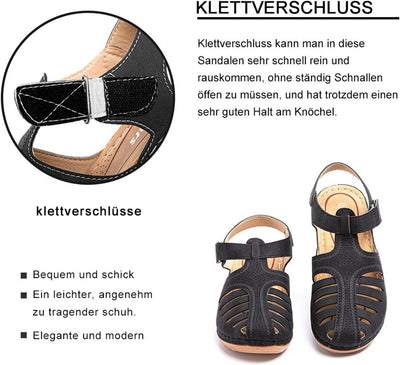 Plateau Sandalen Damen Keilabsatz Pantoletten Geschlossene Sommer Keilsandalen Slingback Fussbett Sa