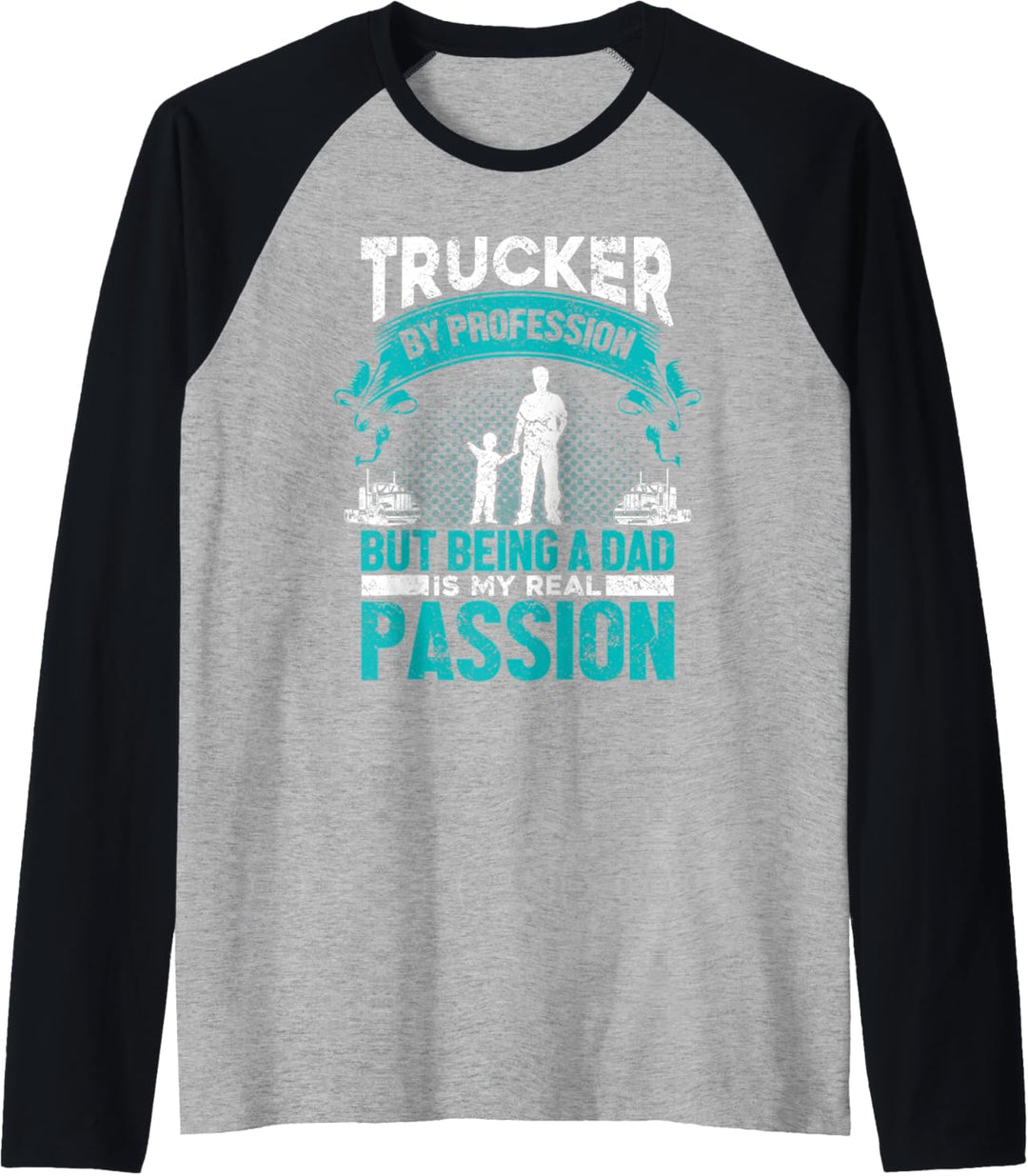 LKW Fahrer Lastwagenfahrer - Papa Vater Fernfahrer Trucker Raglan