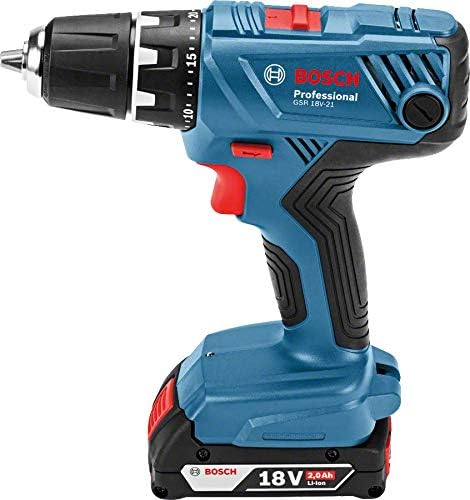 Bosch Professional 18V System Akku-Bohrschrauber GSR 18V-21 (max. Drehmoment: 55 Nm, inkl. 2x2,0 Ah