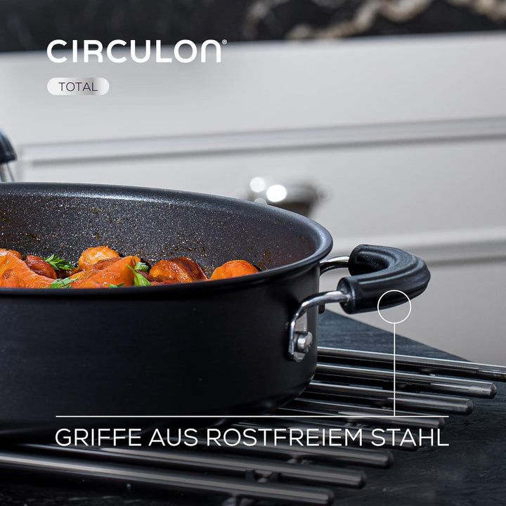 Circulon Total Wokpfanne Induktion 30 cm - Antihaftbeschichtete Servierpfanne mit Haltegriff - Induk