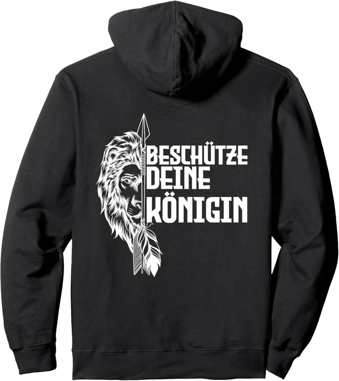 beschütze deine königin löwe Pullover Hoodie