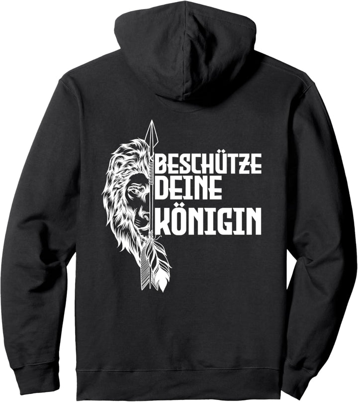 beschütze deine königin löwe Pullover Hoodie