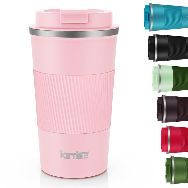 KETIEE Kaffeebecher to go,510ml Thermobecher Kaffee-to-go,Kaffeebecher Thermo,Doppelwandig Reisebech