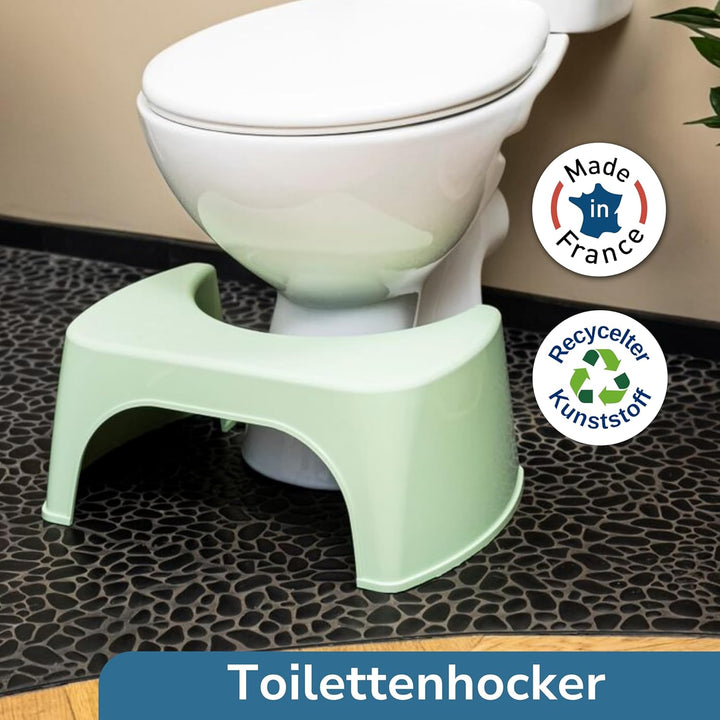 Well Care Toilettenhocker Grün - WC Hocker fur Erwachsene - Hergestellt aus Recyceltem Kunststoff -