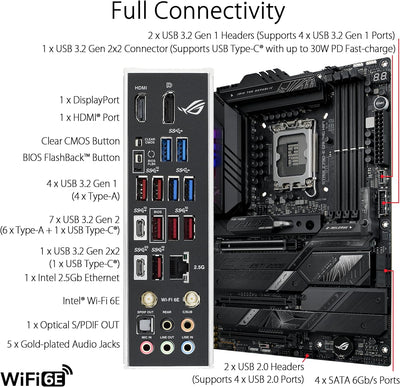 ASUS ROG Strix Z790-E Gaming WIFI Mainboard Sockel Intel LGA1700 (ATX, DDR5 Speicher, 5x M.2, PCIe 5