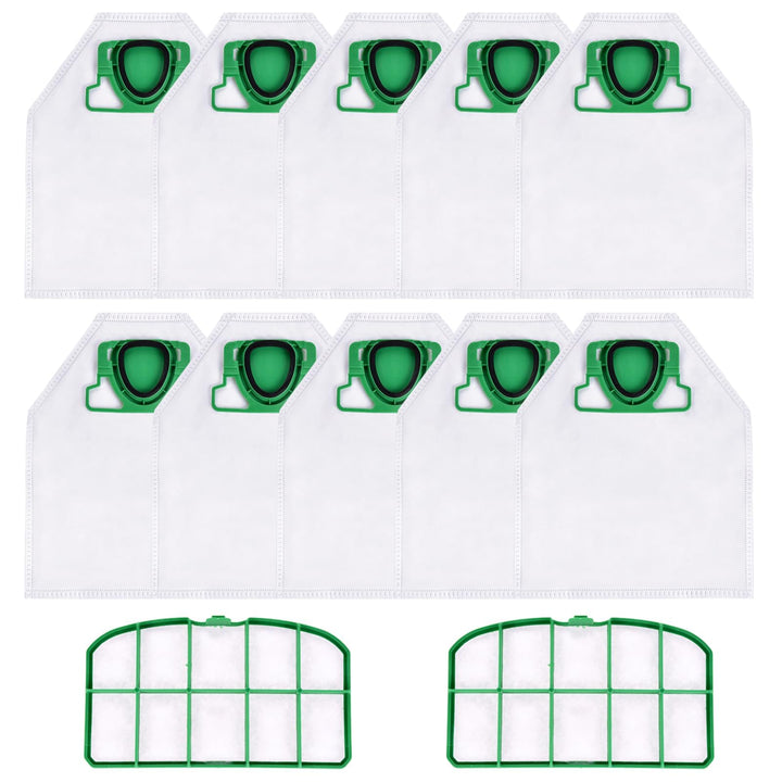 10 Stück Staubsaugerbeutel und 2 Fliter,für Vorwerk Kobold VK200 FP200 Filte,Premium Allergiker Geei