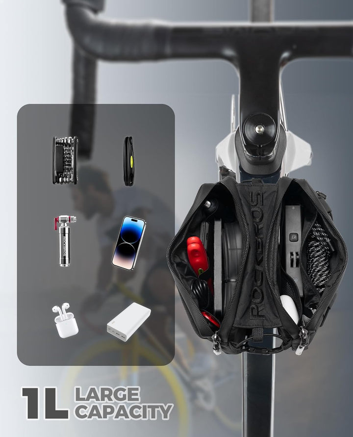 ROCKBROS Fahrrad Rahmentasche Fahrradtasche Rahmen Aufbewahrungstasche mit Schultergurt Oberrohrtasc
