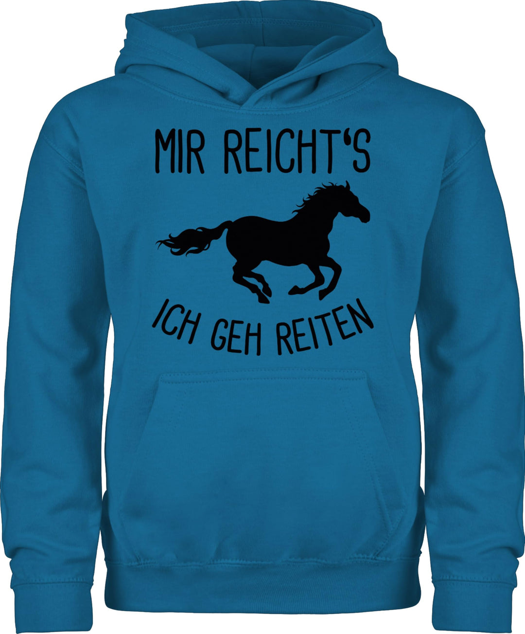 Shirtracer - Kinder Hoodie Jungen Mädchen - Tiermotiv Animal Print - Mir reichts ich GEH Reiten mit