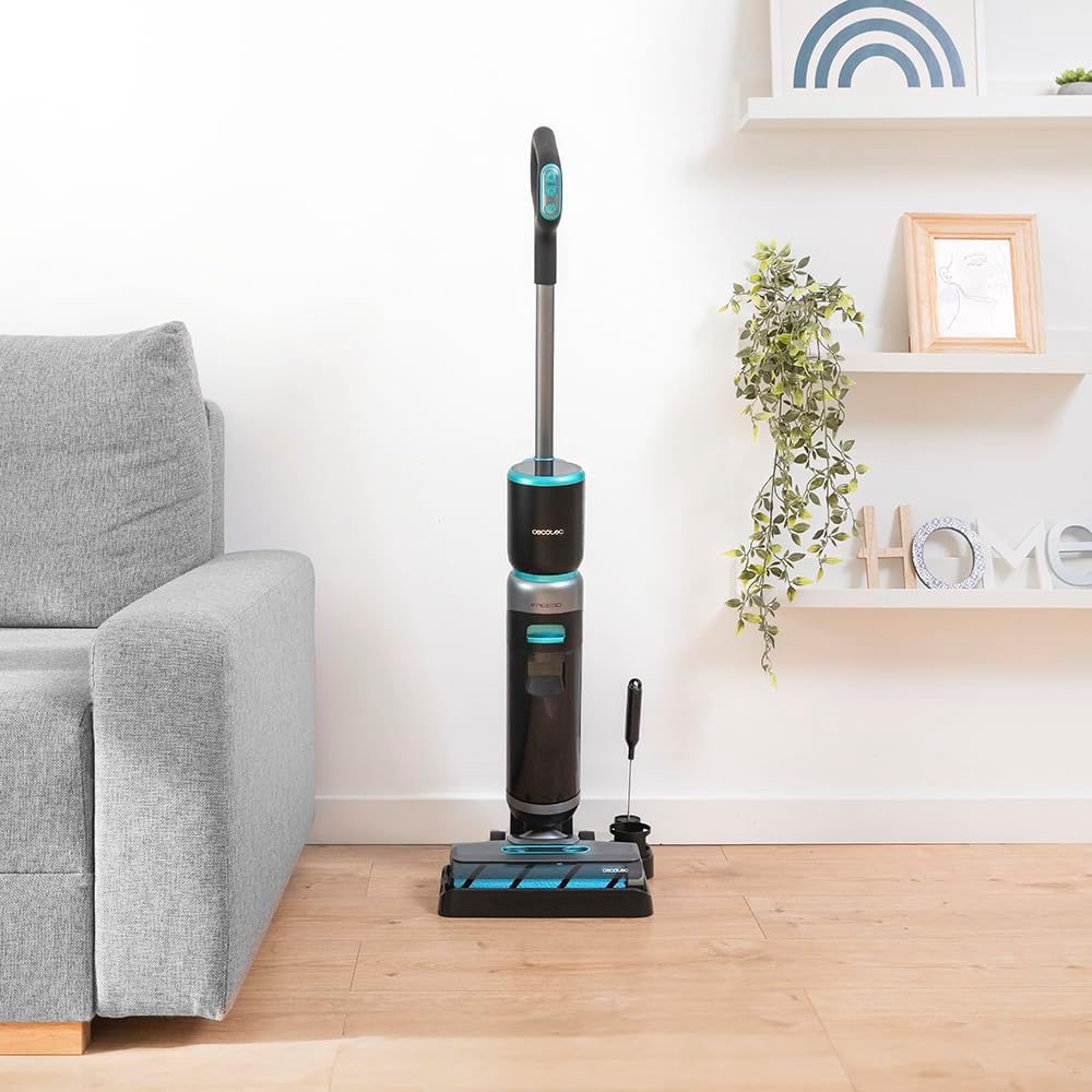 Cecotec Elektrischer Wischmopp mit Selbstreinigungsbasis FreeGo Wash&Vacuum Elite, 200 W, Schrubben
