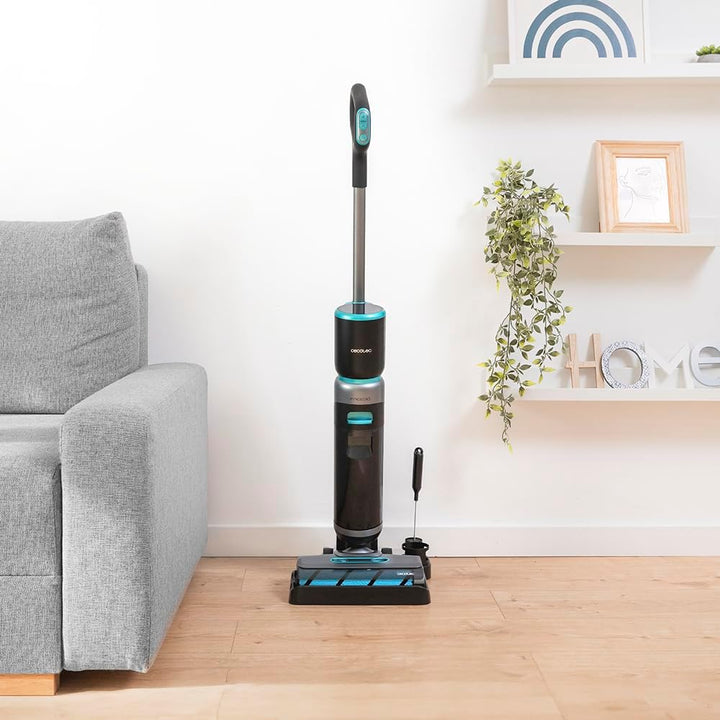 Cecotec Elektrischer Wischmopp mit Selbstreinigungsbasis FreeGo Wash&Vacuum Elite, 200 W, Schrubben