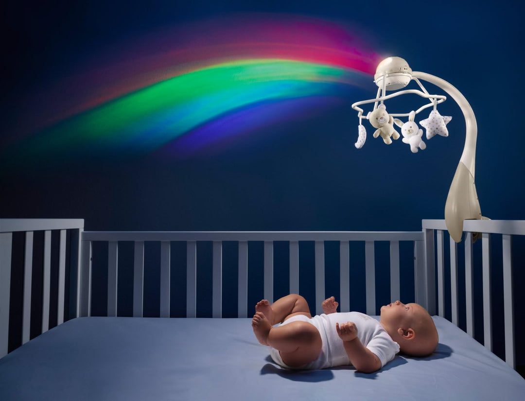 Chicco First Dreams Rainbow Musical Karussell, 3in1 Neugeborenen Karussell mit beruhigenden Melodien