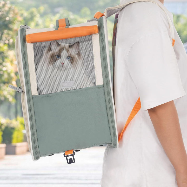Rollende Transportbox Haustiere, Katzentransportrucksack Tiertransporter mit Rädern, für Reisen, Wan