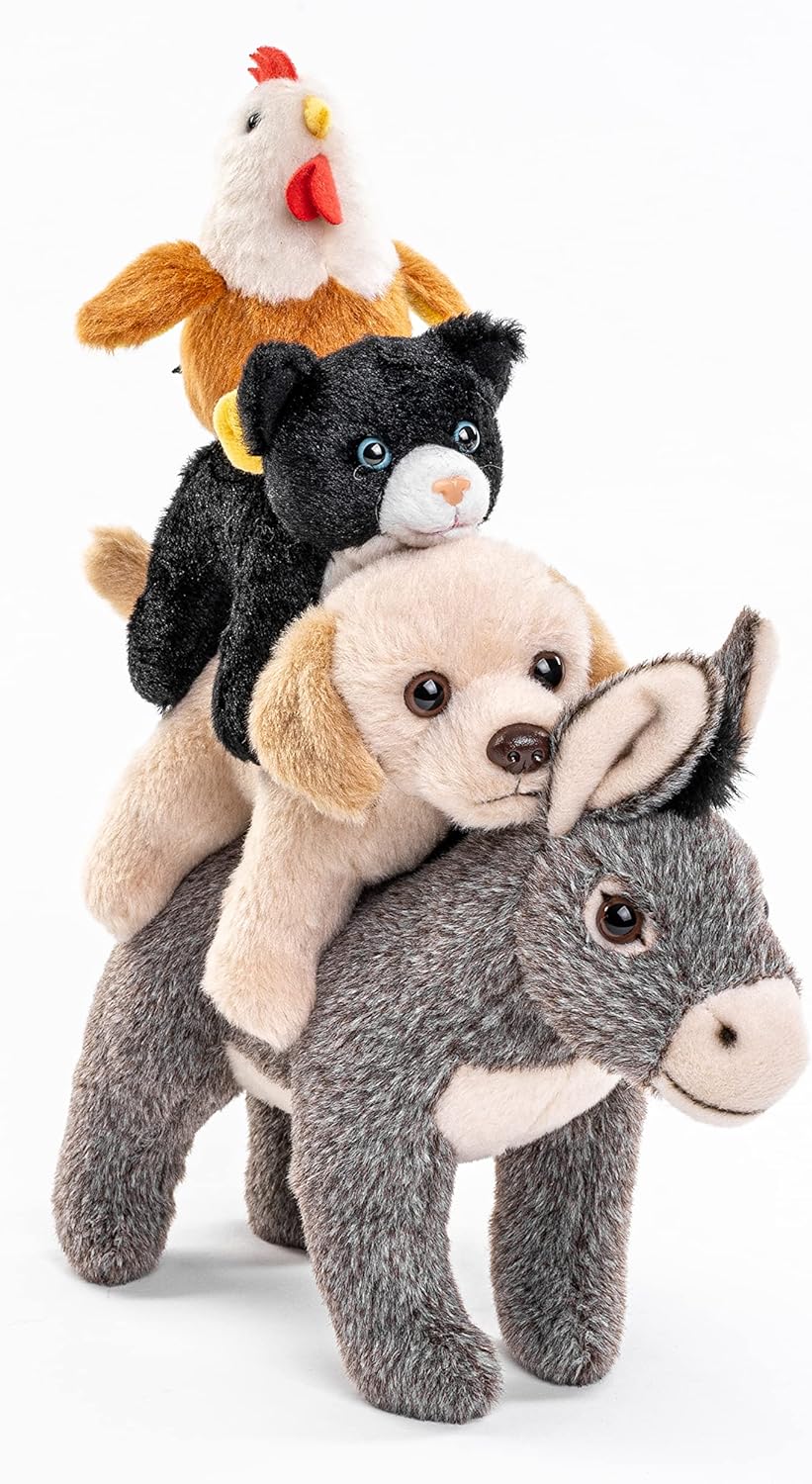 Uni-Toys - Bremer Stadtmusikanten - 32 cm (Höhe) - Plüsch-Fabeltier, Märchen-Figur - Plüschtier, Kus