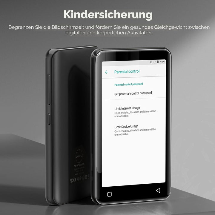 80 GB MP3-Player mit Bluetooth und WLAN, innioasis MP3-Player für Kinder mit Spotify, Spotify Kids,