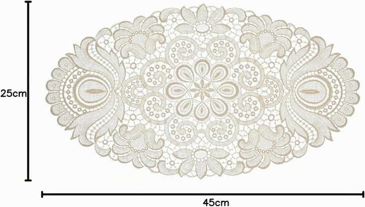 Plauener Spitze by Modespitze 67952 Design Plauen, Gre 25 x 45 cm oval, creme 25 cm x 45 cm oval, 25