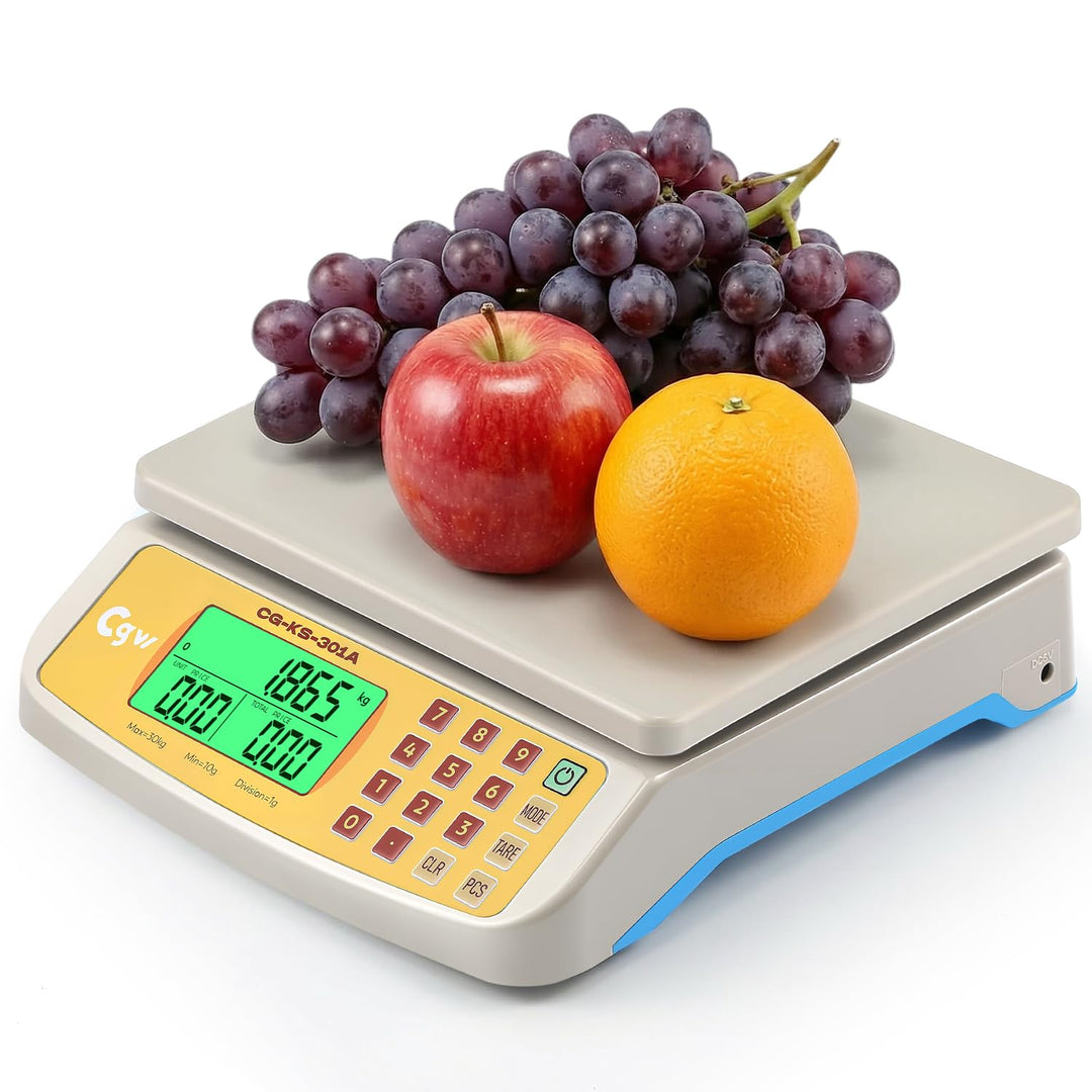 CGOLDENWALL Digitale Küchenwaage 30kg/1g Kommerzielle Preisberechnungswaage, KG/LB/OZ Umstellung, LC