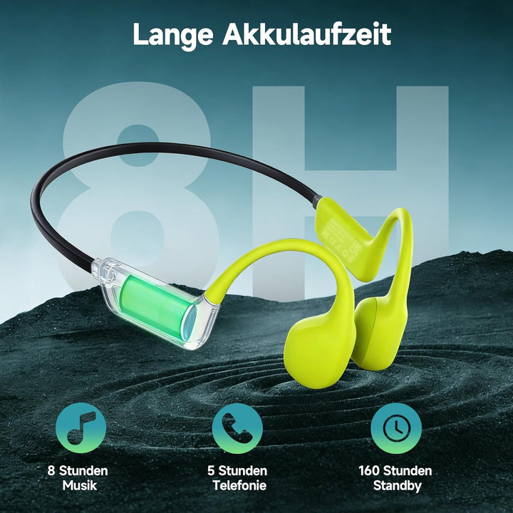 sunvito Kopfhörer Schwimmen, Knochenschall Kopfhörer Bluetooth 5.4, IPX8 Wasserdicht,Sportkopfhörer
