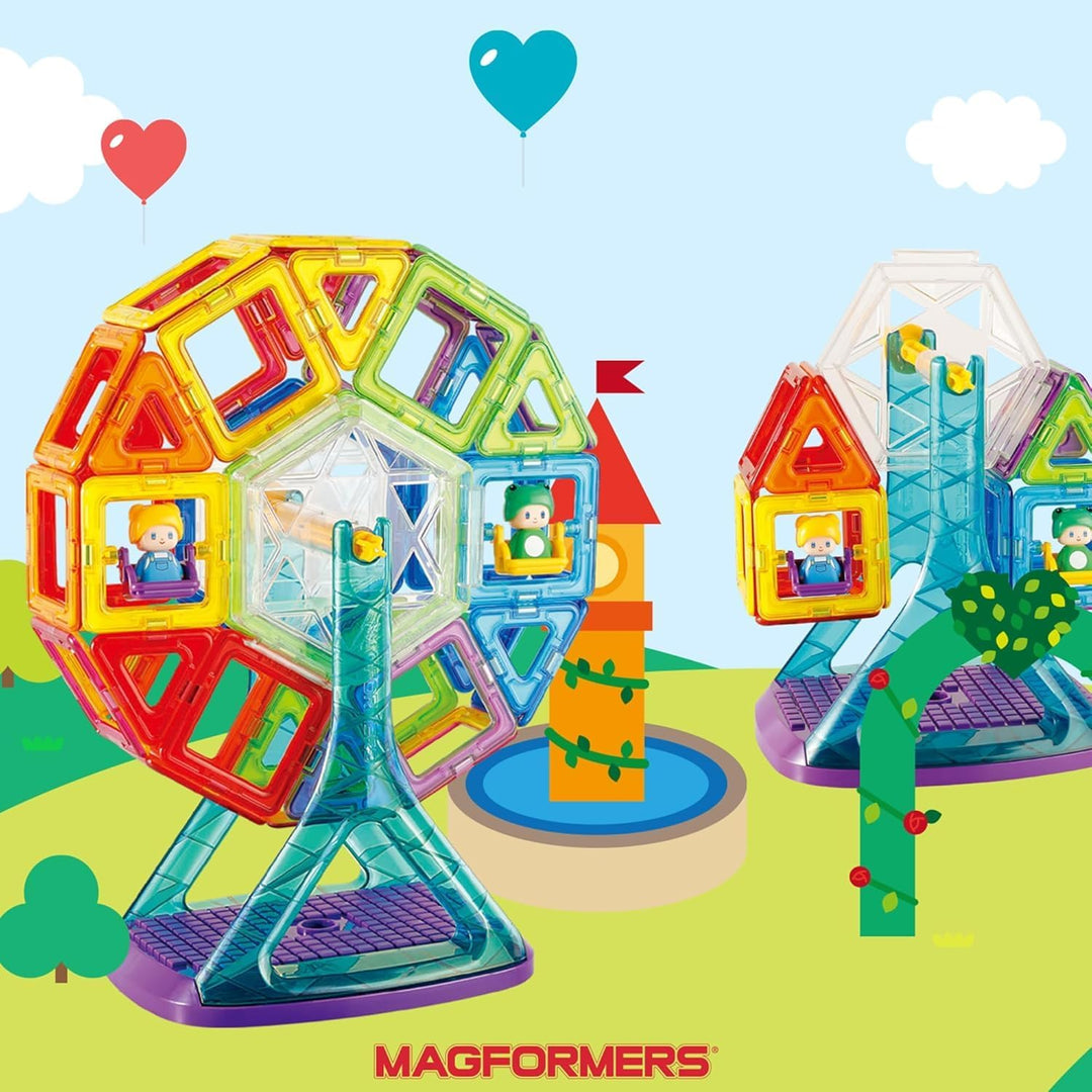 Magformers Carnival Plus 48-Piece Magnetic Construction Set. Makes Fairground Rides with Magnetic Pi