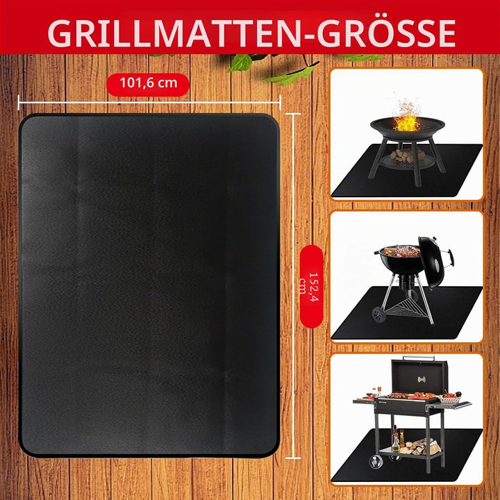 Ronsan Hitzebeständige Bodenschutzmatte 152 x 100 cm für Grill und Feuerstelle, wiederverwendbare Gr