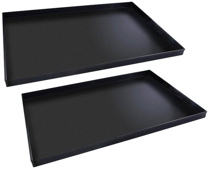 FMprofessional Pizzablech-Set 60x40 cm, eckige From ideal für Pizza, Backblech ist hitzebeständig bi