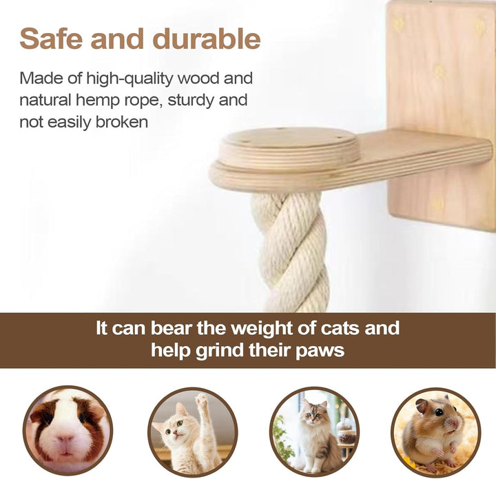 Wandmontiertes Klettertau Für Katzen,Katzenkletternetz Für Kitten | Katzenschutzleiter Mit Wandmonta