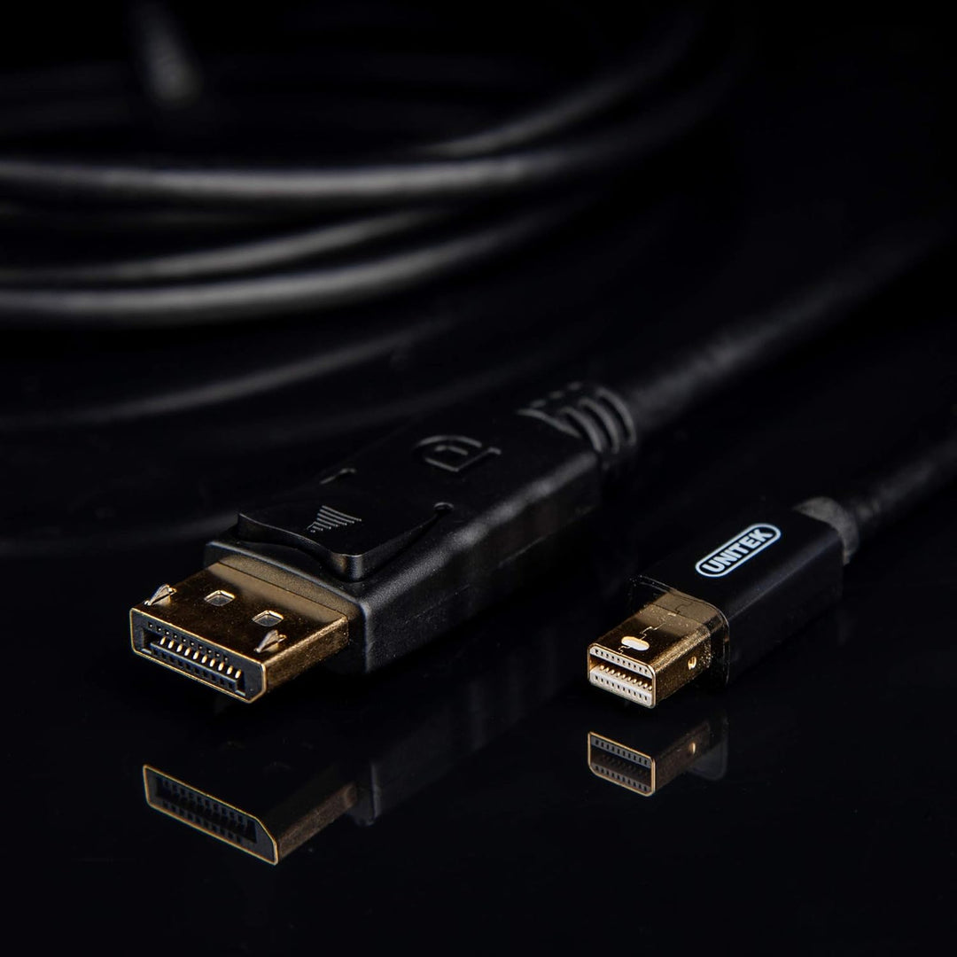 UNITEK Y-C611BK MiniDisplayPort/ Displayport Kabel m/2m Schwarz 2 M miniDP - DP, 2 M miniDP - DP