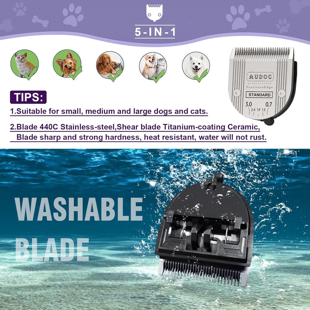 2er-Pack Professional Animal 5-in-1 Schnittlänge der Klinge verstellbar 0,7-3 mm, kompatibel mit Arc