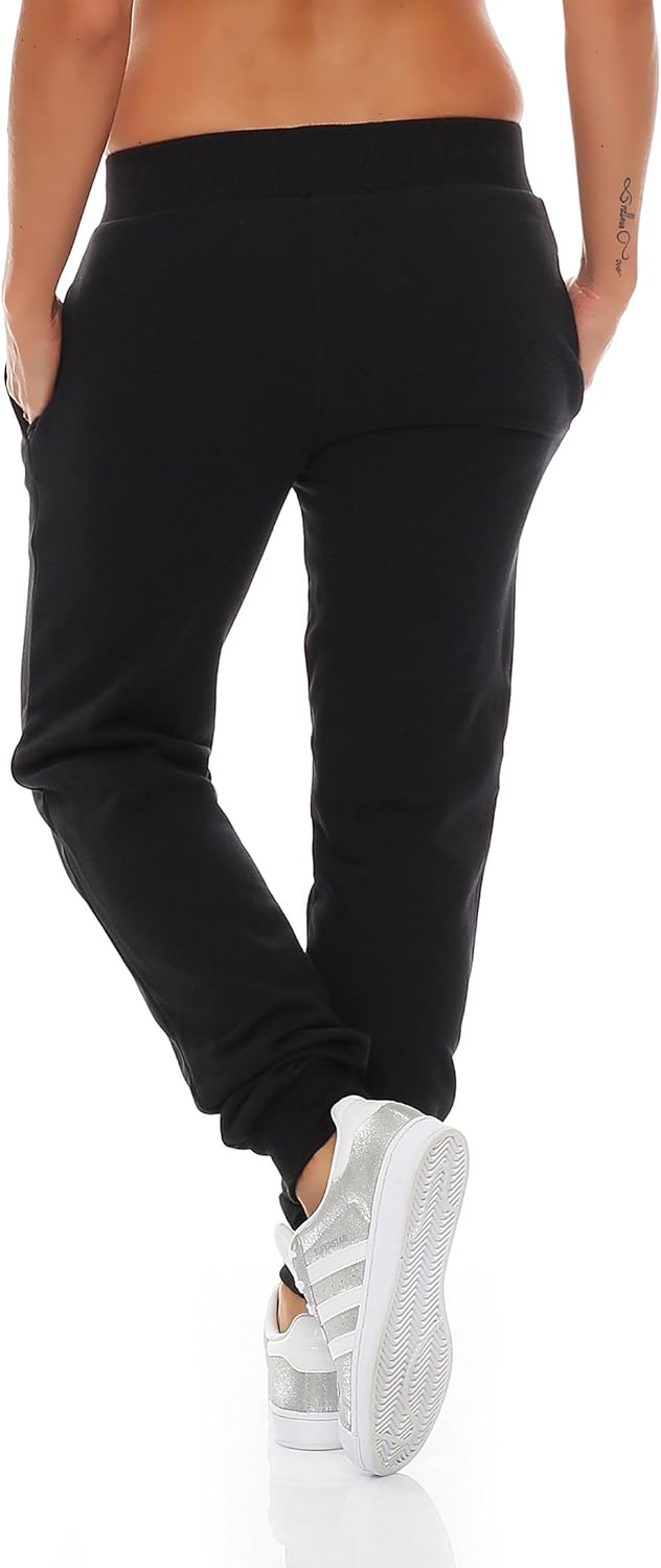 Gennadi Hoppe Damen Jogginghose Trainingshose Sweat Pants Sporthose Fitness Hose XS Schwarz (Black),