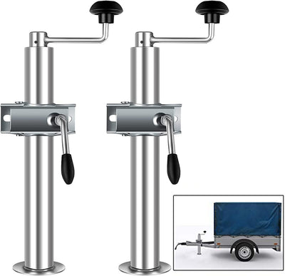 Forever Speed Stützen für Anhänger Abstellstützen incl 2X Halterung und Klemmhalter für PKW Anhänger