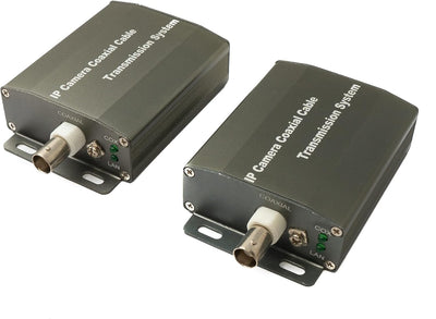 System-S UTP IP Transceiver Set LAN RJ45 zu BNC Koaxialkabel in Schwarz