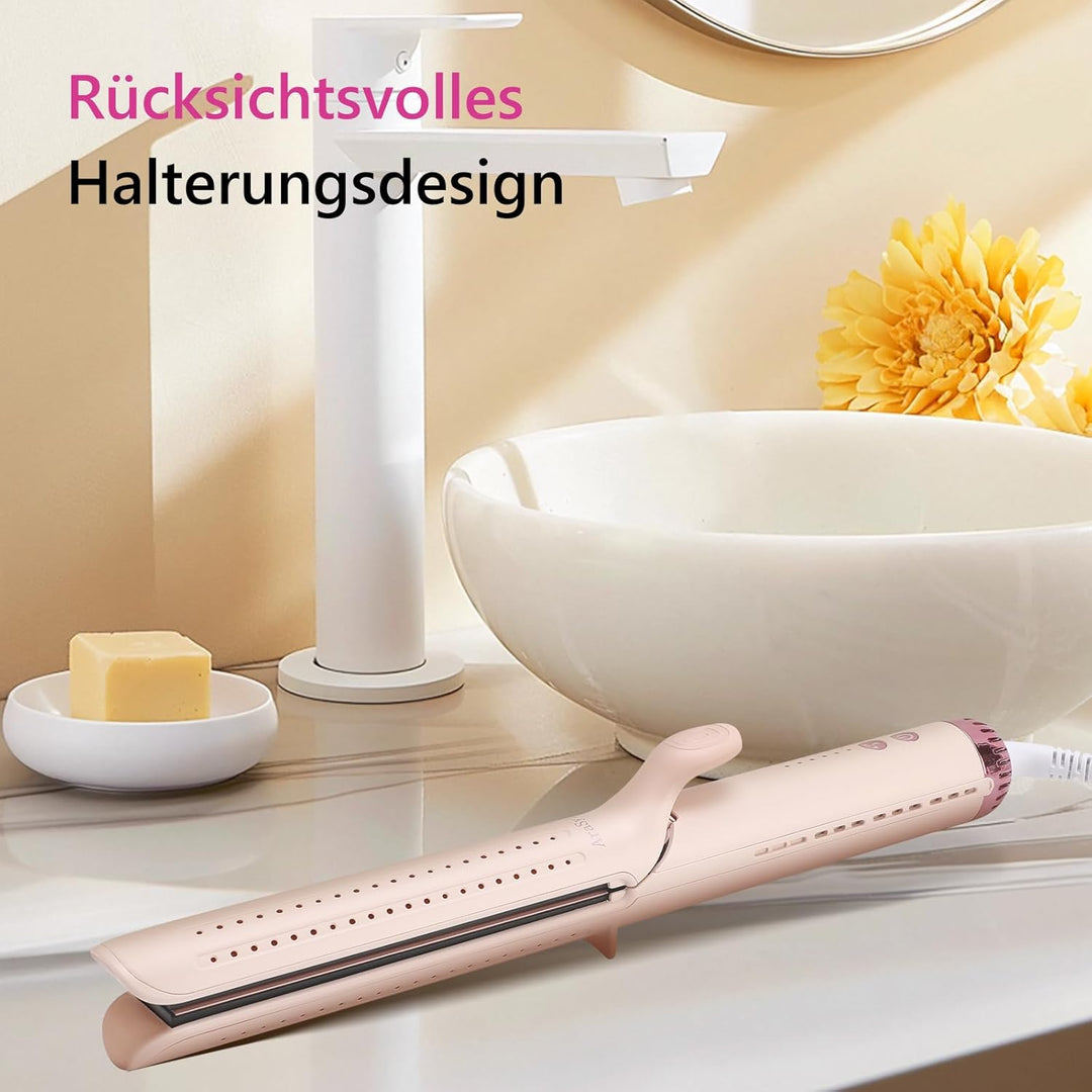 Glätteisen Locken und Glätten, 2-in-1 Haarglätter und Lockenstab mit Lüftungsschlitz, Haarglätter mi