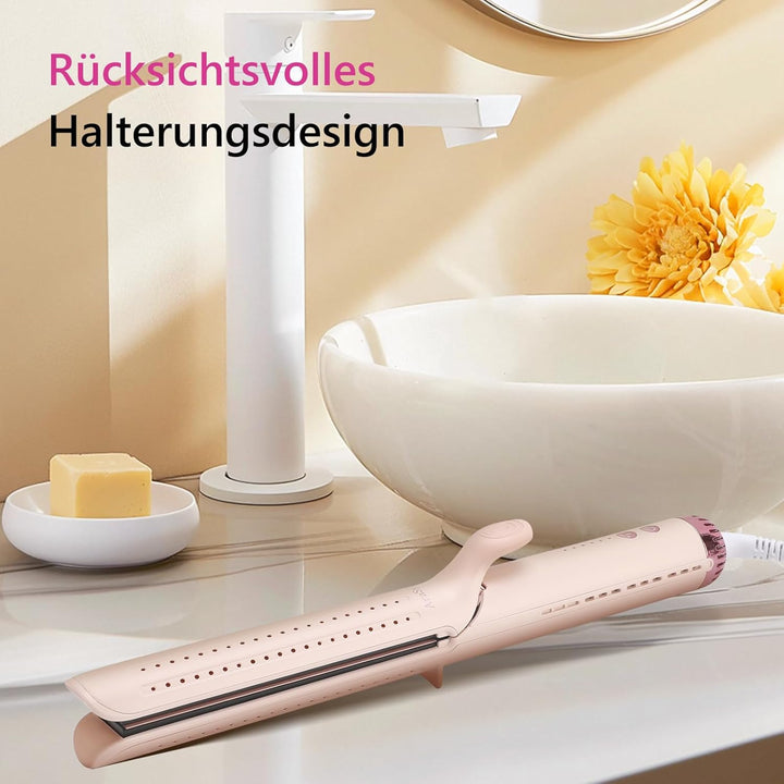 Glätteisen Locken und Glätten, 2-in-1 Haarglätter und Lockenstab mit Lüftungsschlitz, Haarglätter mi