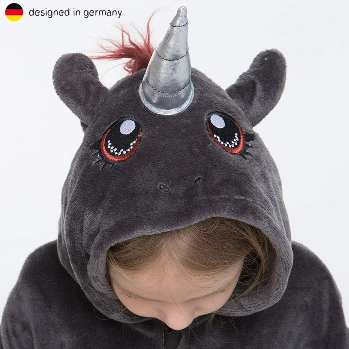 corimori - Ruby Punk-Einhorn Kinder Jungen Mädchen Onesie Jumpsuit Anzug Kostüm Verkleidung (Gr. 130