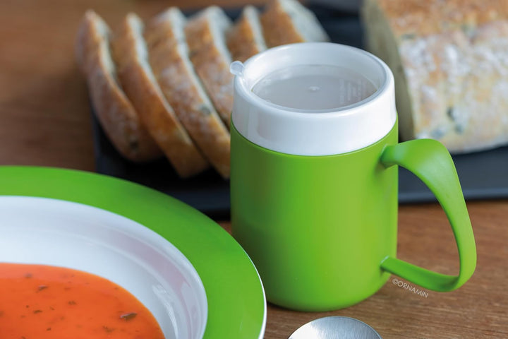 Ornamin Becher mit Trink-Trick 140 ml gelb mit Thermofunktion und Trinkdeckel (Modell 207 + 814) / S
