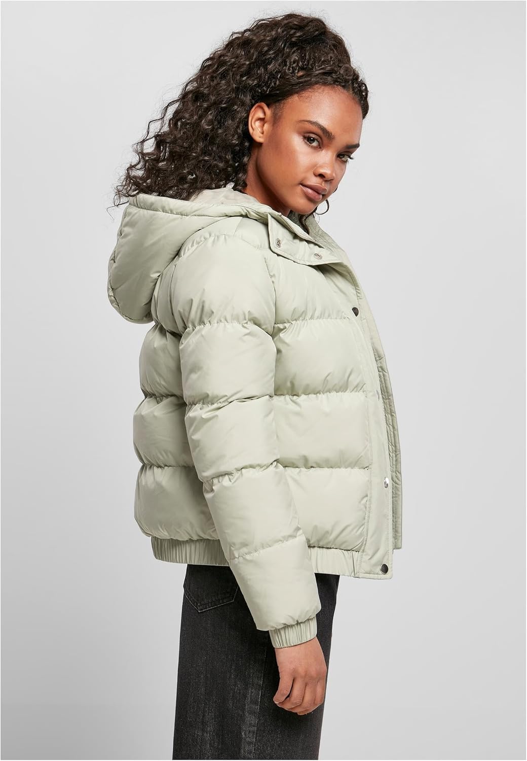 Urban Classics Damen Ladies Hooded Puffer Jacket Jacke XL softsalvia, XL softsalvia