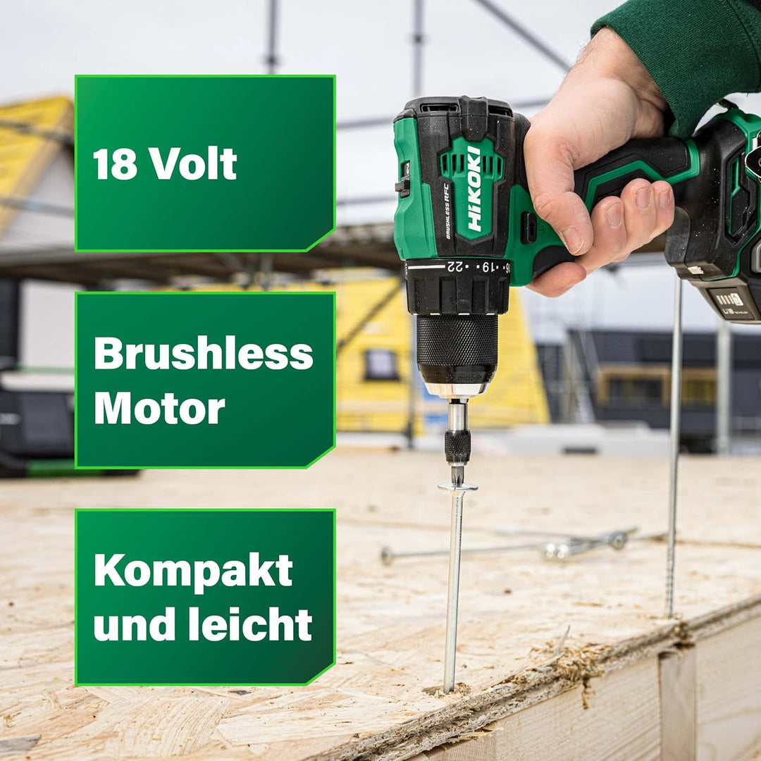 HiKOKI Akku Bohrschrauber DS18DEW2Z, 18V Brushless Bohrer, 70 Nm, HSC II
