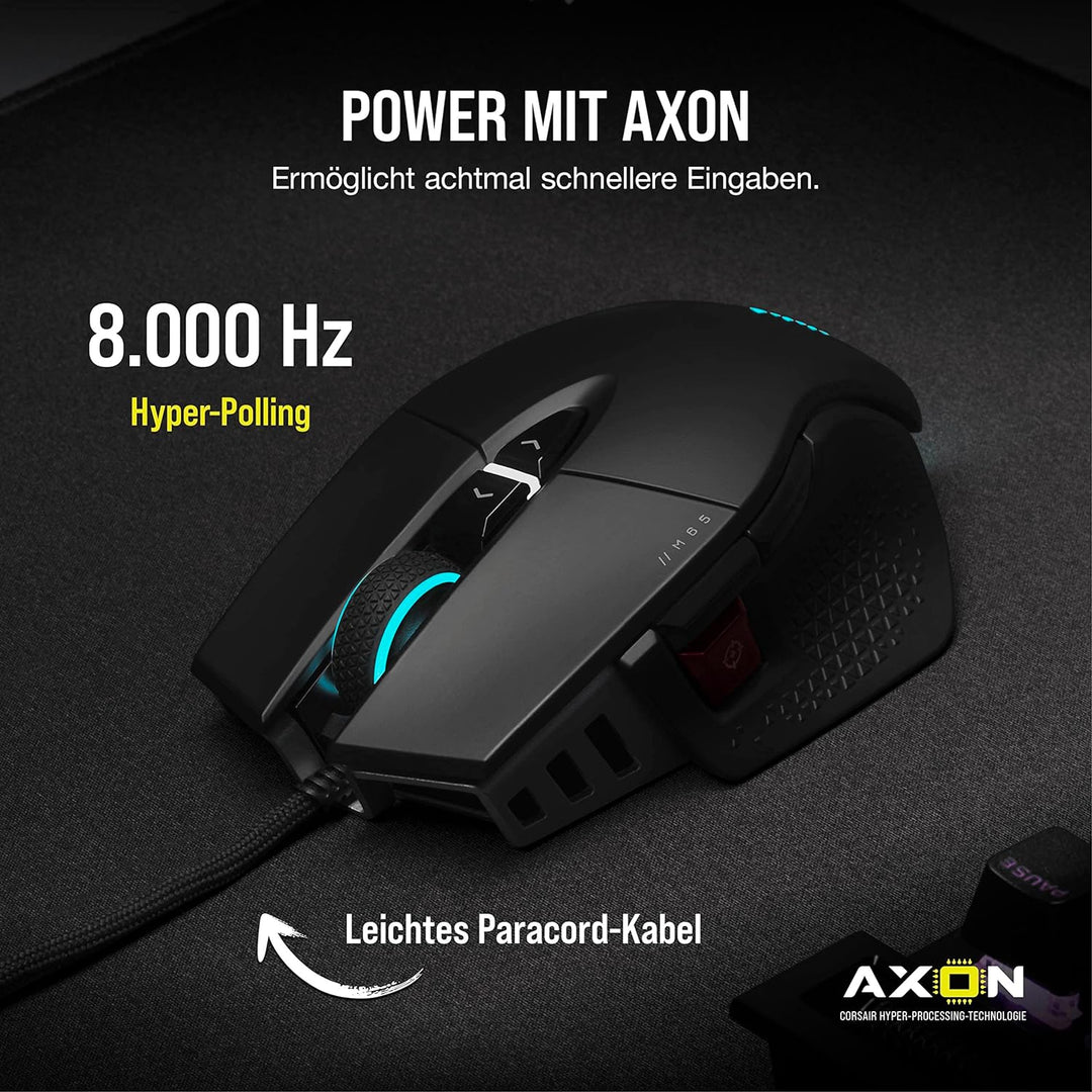 CORSAIR M65 RGB ULTRA Wired Tunable FPS Gaming Mouse - 26.000 DPI - Optische Schalter - Gewichtssyst