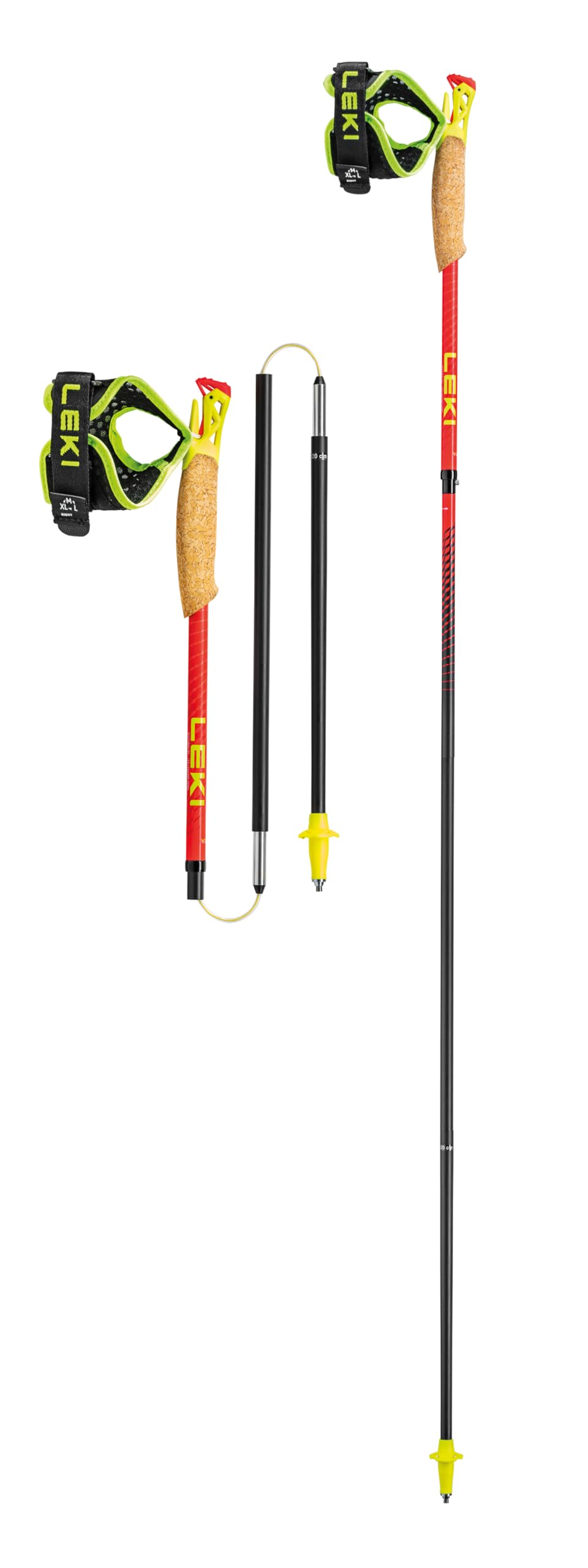 LEKI Trailrunning Stöcke Ultratrail FX.One Superlite – faltbar aus Carbon 105CM bright red-neonyello