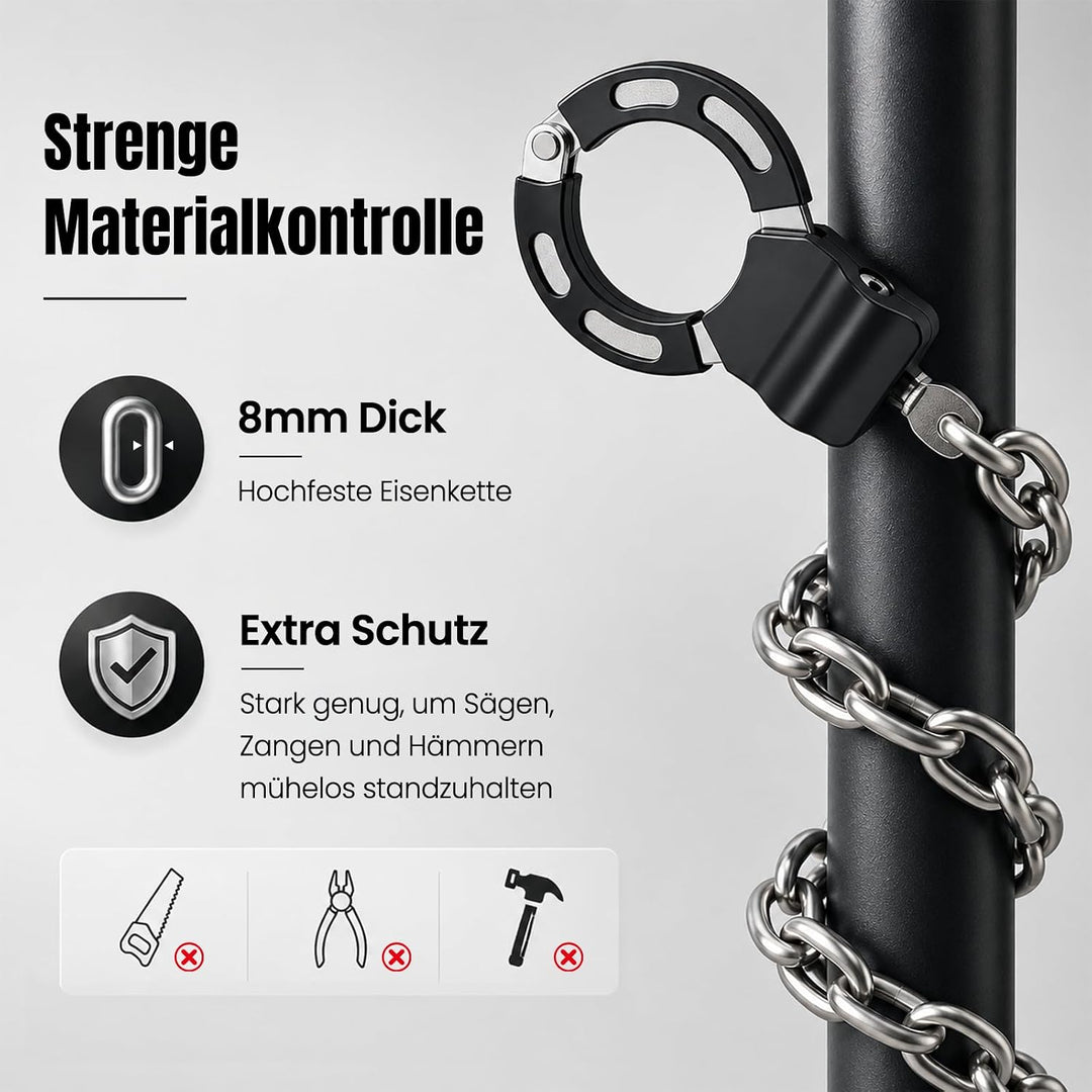 E Scooter Tasche mit Schloss, E Scooter Schloss mit Tasche 2L, 7mm Handschellenschloss für Roller, B