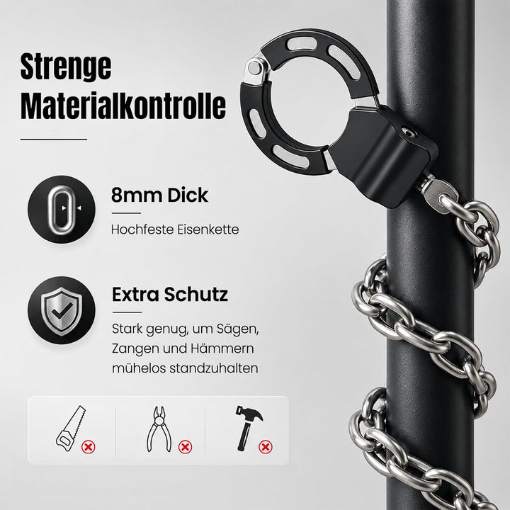 E Scooter Tasche mit Schloss, E Scooter Schloss mit Tasche 2L, 7mm Handschellenschloss für Roller, B