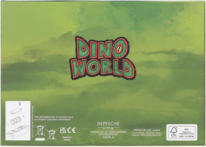 Depesche 12115 Dino World - Schatztruhe mit Code, Sound und Licht, ca. 15 x 20 x 12,5 cm gross, Kist