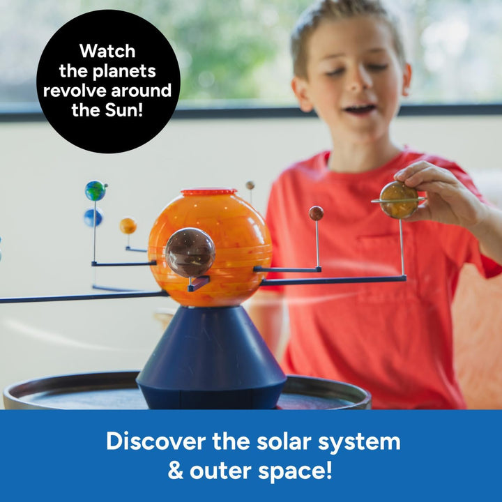 Learning Resources GeoSafari Orbitierendes Sonnensystem & Projektor mit 32 Weltraum‑Bildern – Planet