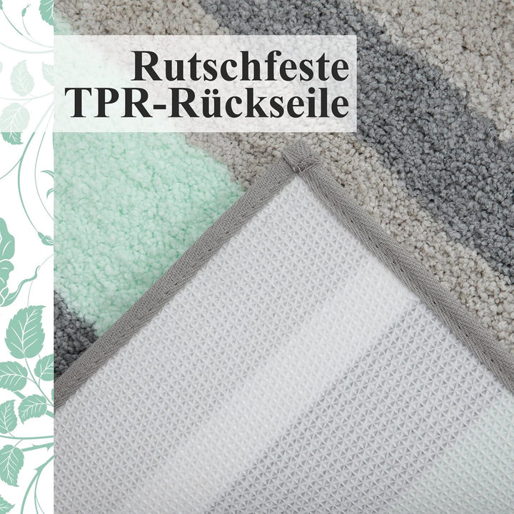 Homaxy rutschfest Badematten Set 2 teilig Mikrofaser Saugfähige Badteppich Set Weich Hochflor Badvor