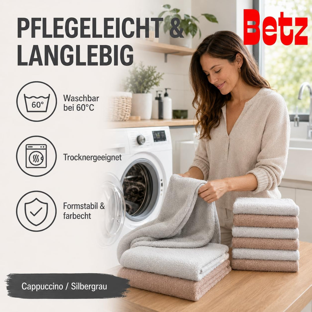 Betz 12 TLG. Handtuch Set Berlin 100% Baumwolle 2 Liegetücher 4 Handtücher 2 Gästetücher 2 Seiflappe